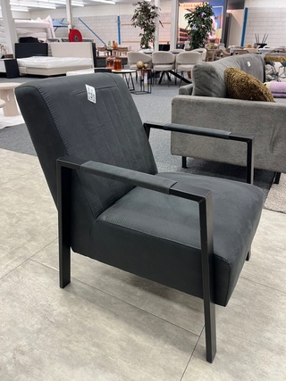 2x Fauteuil Silvano, Microvezel, antraciet